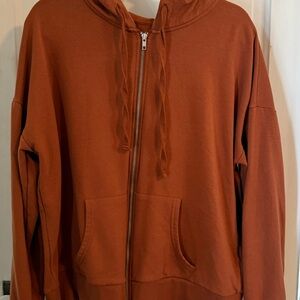 Time and Tru Burnt Orange Zip-Up Hoodie